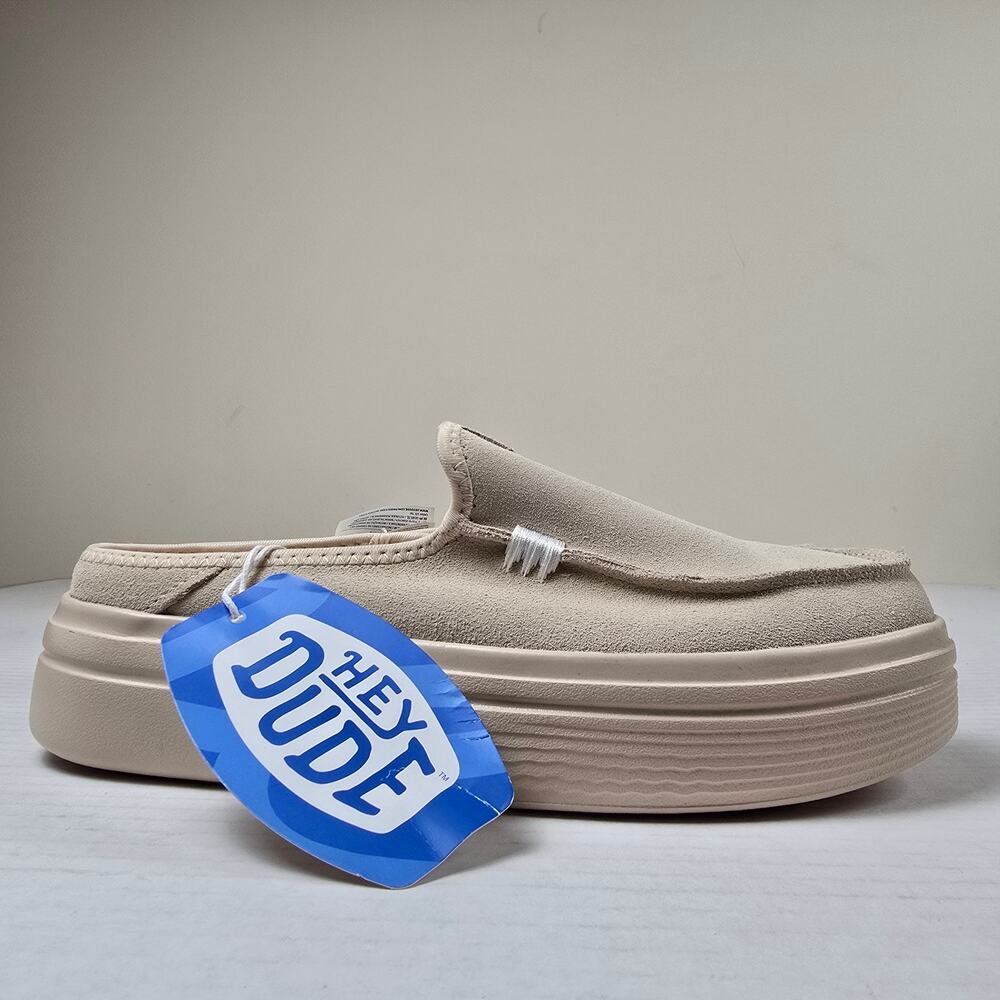 Hey Dude Austin Lift Classic Slip-On Mules Womens Size 8 Blush Platform Shoes
